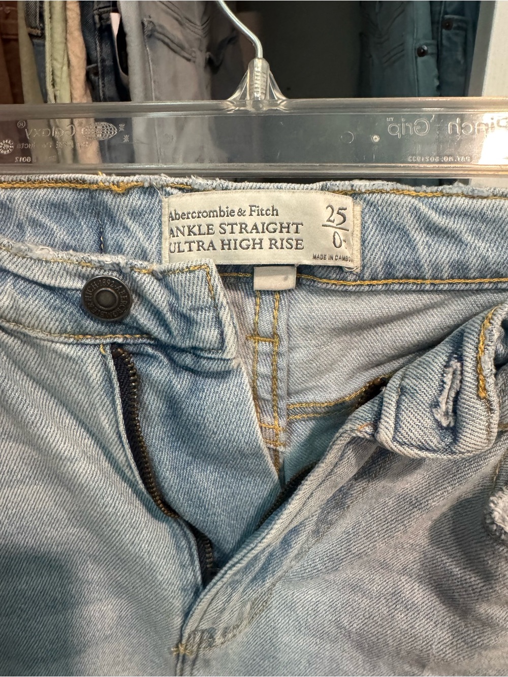 Abercrombie & Fitch Light Wash Ankle Straight Ultra High Rise Jeans